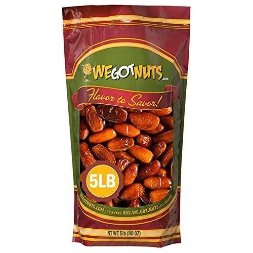 5 Pounds Of Dates Pitted (80oz) No Added Sugar, Non GMO, Kosher Certified,Healthy Snack for Kids & Adults - Whlsome - Snacks