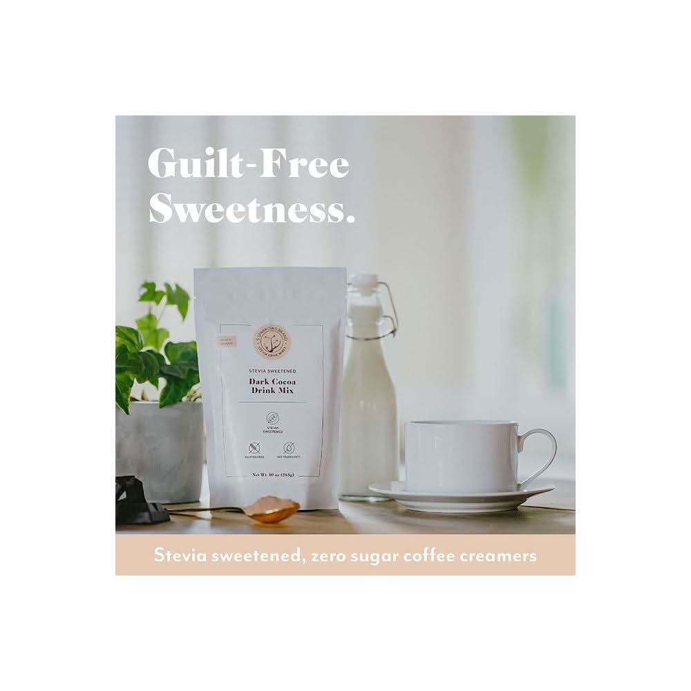 5 SPARROWS SugarFree Dark Chocolate Flavored Drink Mix Stevia Keto Friendly Low FODMAP No Sugar Coffee Creamer 40 oz 25 lb - Whlsome - Grocery (Other)