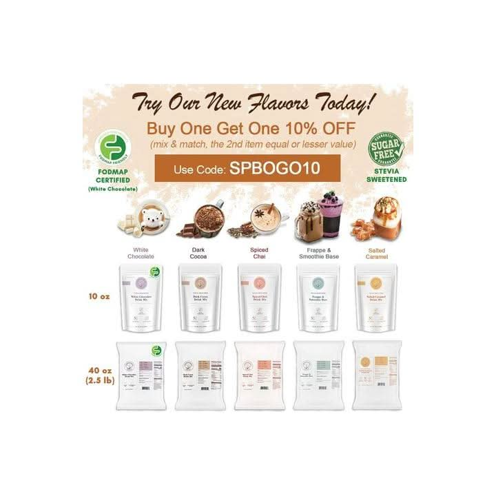 5 SPARROWS SugarFree Dark Chocolate Flavored Drink Mix Stevia Keto Friendly Low FODMAP No Sugar Coffee Creamer 40 oz 25 lb - Whlsome - Grocery (Other)