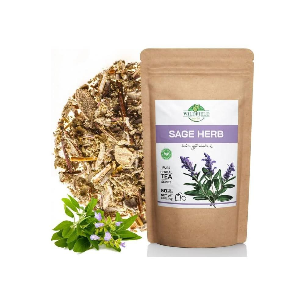 50 Bags Dried Sage Herb Herbs Tea Salvia officinalis 50 count Tea Bags Sage Herbal Tea Salvia Sage - Whlsome - Tea