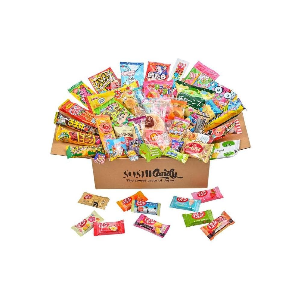 50 Japanese Candy Snack box set 10 Japanese Kitkat assortment and 40 popular Sweets BOX - Whlsome - Snacks