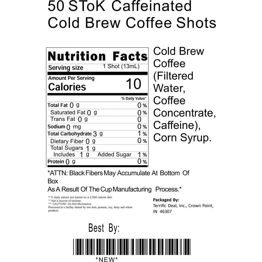 50 SToK Caffeinated Cold Brew Coffee Shots - Whlsome - COFFEE