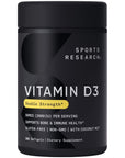 Sports Research Vitamin D3 2000 IU with Coconut MCT Oil - High Potency Vitamin D Supplement for Immune & Bone Support - Non-GMO Verified, Gluten & Soy Free - 50mcg, 360 Liquid Softgels