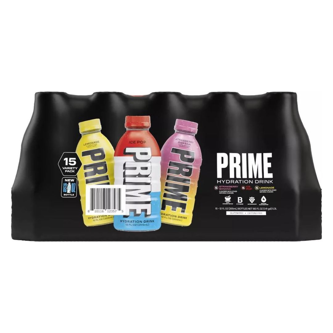 Aquaion Prime Sports Drink NEW 3 Flavors Variety Pack  Strawberry Banana Ice Pop  Lemonade  Energy Drink Electrolyte Beverage  169 Fl Oz 15 Pack