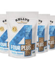 Kelly's Four Plus Granola (Vanilla Almond) Granola Cereal with Whole Grain Oats, Honey, Maple Syrup - Non-GMO, Low Sugar, Sodium Free and Gluten Free Granola for Yogurt - 12oz (Pack of 4)