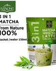 Ranong Tea Matcha Green Tea Latte Instant Drink Mix 8 Sachets