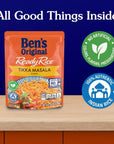 BENS ORIGINAL Ready Rice Tikka Masala Flavored Rice Easy Dinner Side 85 oz Pouch Pack of 12