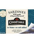 Sardines  Connetable  Sardines in Water  No salt added  4375 Ounce  Pack of 12