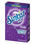 Sunkist Singles To Go Drink Mix Grape 3 Boxes with 6 Packets Each 18 Total Servings