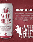 Wild Bills Black Cherry Soda Classic Craft Soda Pop Soft Drinks Sodas Made with Pure Cane Sugar Caffeine Free NO High Fructose Corn Syrup Gluten Free Vegan Low Sodium 12 Oz 4 Pack