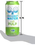 C2O Pure Coconut Water with Pulp 163 Fluid Ounce Pack of 8