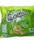 CHOCLITOS Sabor Limon 12 Packs de 27 grs cu  Corn Chips Lime Flavor 12 Packs of 95 oz each