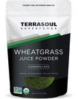 Terrasoul Superfoods Organic Wheat Grass Juice Powder 5 Oz Grown in Utah Made from Nutrient Concentrated Juice Revitalize with Green Nutrition Smoothies Detox Drinks and Wellness Shots