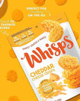 Whisps Cheese Crisps Cheddar Cheese  Protein Chips  Healthy Snacks  Protein Snacks Gluten Free High Protein Low Carb Keto Food 212 Oz 3 Pack