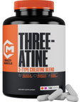 Creatine Capsules - 5g of Premium 3X ThreeAtine Pre Workout Bulk Muscle Mass Gainer - 180 Capsules