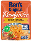 BENS ORIGINAL Ready Rice Tikka Masala Flavored Rice Easy Dinner Side 85 oz Pouch Pack of 12