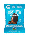 SkinnyDipped Dark Chocolate Cocoa Almonds, Healthy Snack, Plant Protein, Gluten Free, 0.46 oz Mini Bags, Pack of 24