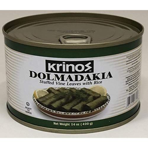 Krinos Dolmas Stuffed Grape Leaves with Rice Mediterranean Herbs in Sunflower Oil  Super Tasty Ready to Eat Vegan Rolls  Traditional Turkish Recipe  Dolmades Can 1