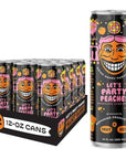 Illicit Elixirs Lets Party Peaches  Sparkling Juice Drink  Supports Dopamine Production  12 Pack  12 Oz Cans