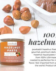 powbab Hazelnut Paste  100 USA Grown Hazelnuts 8 oz Premium Dark Roast Nutty Flavor Sugar Free Hazelnut Spread No Added Sugar Use for Hazelnut Butter or Keto Hazelnut Spread NonGMO Vegan