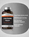 Piping Rock L Glutamine Capsules | 2000 mg | 240 Count | Free Form Amino Acid Supplement | Non-GMO, Gluten Free