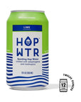 HOP WTR  Sparkling Hop Water  Lime  12 Pack  NA Beer No Calories or Sugar Low Carb With Adaptogens and Nootropics for Added Benefits 12 oz Cans