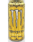 Monster Energy Ultra Zero Sugar Energy Drinks 16 ounce cans Ultra Gold 4 Cans