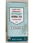 Trader Joes Peppermint Tea Organic  20 Tea Bags  Herbal Caffeine Free