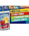 Gourmet Kitchn Capri Sun  Fruit Punch Strawberry Kiwi  Pacific Cooler Variety Pack 2 Boxes of 40 Pouches 80 Total Naturally Flavored Juice Drink Blend and Ready Set Donate a Meal Program