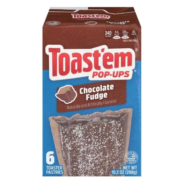 Toastem Pop Ups Chocolate Fudge 6 Toaster Pasteries Net WT 102 oz 288 g