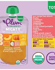 Plum Organics Mighty 4 Organic Toddler Food - Banana, Peach, Pumpkin, Carrot, Greek Yogurt, and Oat - 4 oz Pouch (Pack of 6) - Organic Fruit and Vegetable Toddler Food Pouch