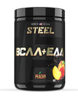 Steel Supplements | High Performance BCAA EAA Powder | Promotes Lean Muscle Growth and Workout Endurance | 2:1:1 Ratio to Recover Muscle Faster 30 Servings. (Peachy)