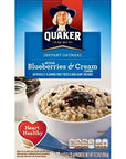 Quaker Instant Oatmeal Breakfast Cereal Blueberries and Cream 105 Ounce Pack of 2