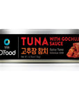 Chung Jung One OFood Canned Tuna Authentic Chunk Light Tuna Seafood in Sunflower Oil Perfect for Fresh Salads Sandwiches and Healthy Meals Pack of 3 GOCHUJANG