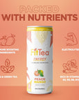 FitTea Healthy Energy Drink 12 Fl Oz  Peach Mango Pre Workout Sparkling Refresher 12 Pack Natural Green Tea Energy Drinks Sugar Free