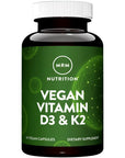 MRM Nuturition Vegan Vitamin D3 & K2 | Bone + Immune Health | Made from lichens | Supports Calcium Absorption | Vegan + Vegetarian Friendly | 60 Servings