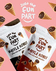 Just The Fun Part BiteSize Crispy Mini Waffle Cones with Premium Belgian Chocolate Great for Snacks Dessert Grab  Go  Kosher Milk Chocolate Pack of 1