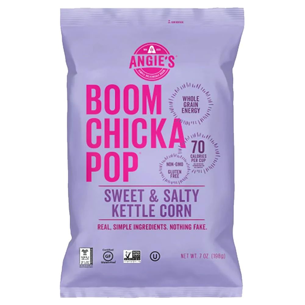 Doomi Angies BOOMCHICKAPOP Popcorn Sweet and Salty Kettle Corn 24 Count 1oz Bags Packaged The Perfect Snack Package Perfect for Stocking The Pantry Lunches Parties or Taking On The Go White