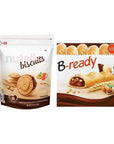 Hazelnut Spread BReady 22g  18ct  Hazelnut Spread Biscuits with Cocoa Sandwich Cookies 20Count Bag  Total 38 count  Pogala Hazelnut Spread