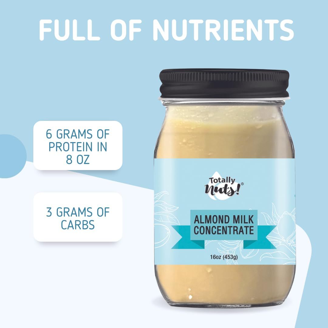 Totally Nuts Almond Milk Concentrate Kit Unsweetened Almond Butter With Probiotic Preservative for Long Lasting Home Made Plant Milk Makes up to 7 Quarts of Almond Milk Lasting up to 30 Days