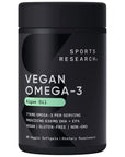 Sports Research Vegan Omega3 Fish Oil from Algae Oil  High Levels DHA  EPA Fatty Acids  NonGMO  Vegan Certified  60 Softgels Carrageenan Free