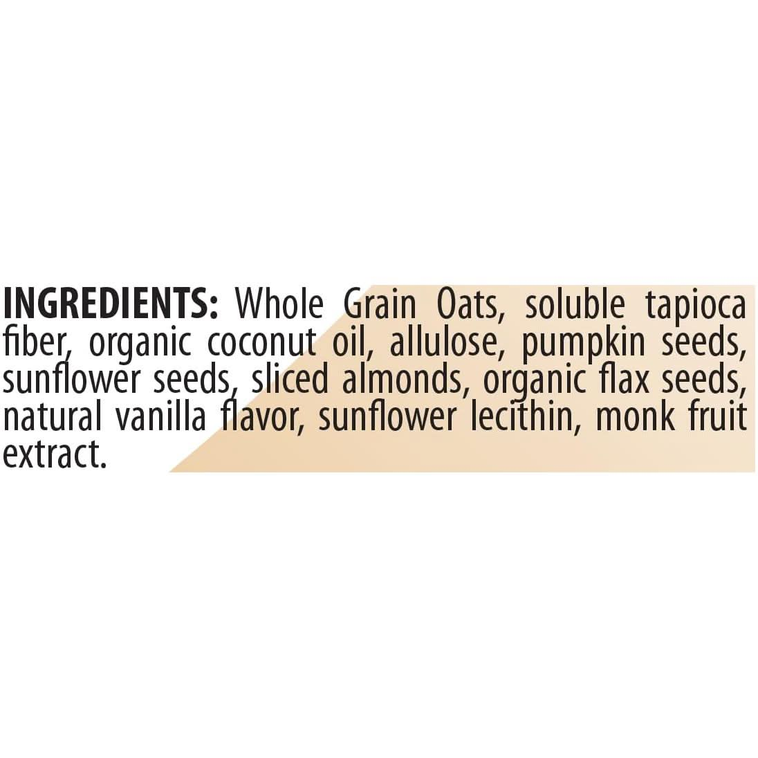 MyCerealMix Sugar Free Granola  Vanilla Almond NonGMO PlantBased Vegan Gluten Free Soy Free Sodium Free No Erythritol No Sugar Alcohols No Stevia All Natural Ingredients