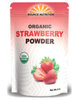 Organic Strawberry Powder, 8 ounce - Freeze Dried, Non GMO, Vegan Superfood - Perfect for Baking, Snacks, and Beverages