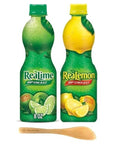 Realime 100 Lime Juice and Realmon 100 Lemon Juice 8 Ounce Pack of 2  with Make Your Day Stirrer