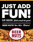 BEER NUTS Original Bar Mix  Pretzels Cheese Stix Sesame Stix Insane Grain  32oz Resealable Bag Pack of 2