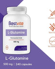 BESTVITE L-Glutamine 500mg per Capsule (240 Capsules)