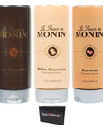 Monin Flavoring Sauces 12 oz Each Dark Chocolate White Chocolate  Caramel  3 Pack