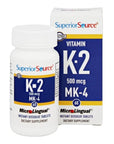 Superior Source Vitamin K2 MK-4 (Menaquinone-4), 500 mcg, Quick Dissolve MicroLingual Tablets, 60 Count, Healthy Bones and Arteries, Immune & Cardiovascular Support, Assists Protein Synthesis, Non-GMO