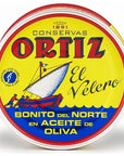 Ortiz White Tuna in Olive Oil Fresh Tender Slices Spanish Wild Caught Tuna High in Protein and Omega 3 Fats Excellent in Salad Pasta or Sandwiches  No Need to Add Mayo 881oz Can