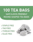 HANDPICK Spearmint Tea Bags 100 Herbal Tea Bags Premium Spearmint Leaves Caffeine Free  NonGMO Gluten Free  Round EcoConscious Tea Bags  Light  Fresh